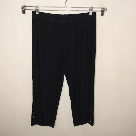 Chico's Travelers Crop Pants Metal Grommet Hem Slinky - Picture 1 of 7